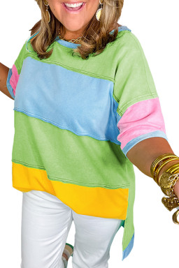 plus size t shirts color block