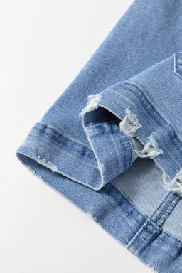 Dusk Blue Pocket Adjustable Straps Denim Overall Dress