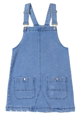 Dusk Blue Pocket Adjustable Straps Denim Overall Dress