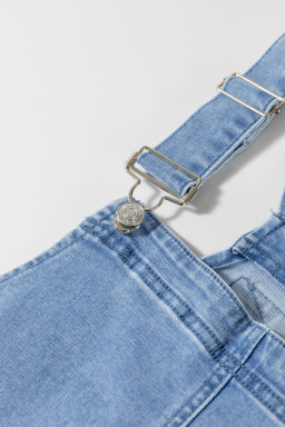 Dusk Blue Pocket Adjustable Straps Denim Overall Dress