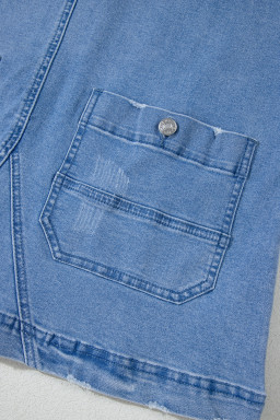 Dusk Blue Pocket Adjustable Straps Denim Overall Dress