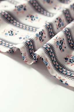 Black Boho Striped Floral Bubble Sleeve Mini Dress