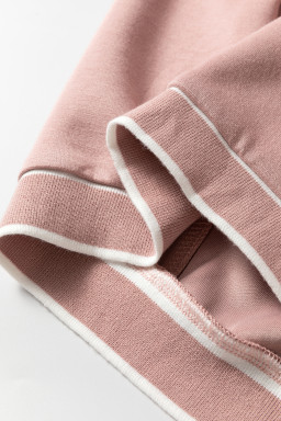 Pink Side Pockets V Neck Button Down Preppy Sweatshirt Cardigan