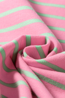 Sachet Pink Striped Contrast Trim Top