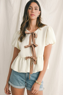 wholesale bow front blouses