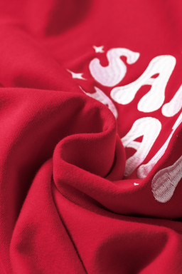 Red SANTA BABY Embroidered Crewneck Christmas Sweatshirt