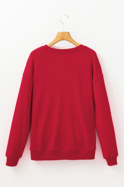 Red SANTA BABY Embroidered Crewneck Christmas Sweatshirt