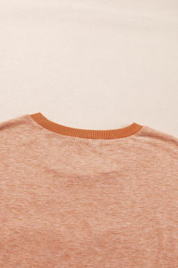 Desert Gold Stud Heart Patch Textured Dolman Top