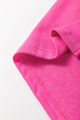 Sachet Pink Leopard Floral Patchwork Drop Shoulder Pullover Top