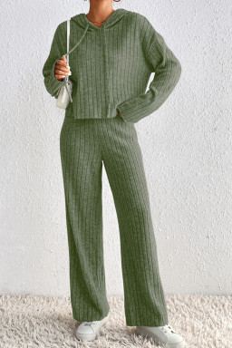 Vineyard Green Hooded Long Sleeve Top and Pants Set