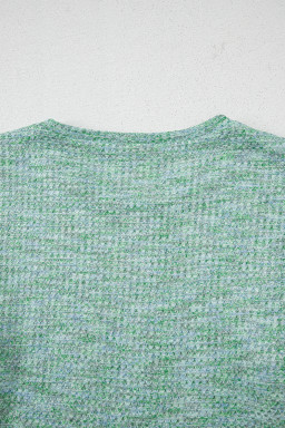 Moonlight Jade Long Sleeve Waffle Knit Top