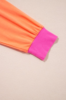 Rose Red Nutcracker Merry Christmas Graphic Colorblock Long Sleeve Tee