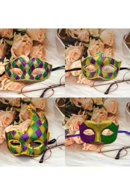 Gold Mardi Gras Carnival Masquerade Mask