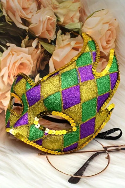 Gold Mardi Gras Carnival Masquerade Mask
