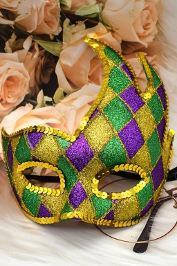 Gold Mardi Gras Carnival Masquerade Mask