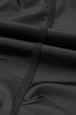 Black High Waist Drawstring 2-in-1 Side Pocket Bikini Shorts