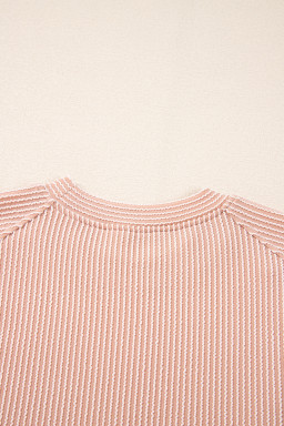 Solid Corded Short Sleeve T Shirt And Wide Leg Pants Set