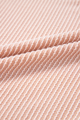 Solid Corded Short Sleeve T Shirt And Wide Leg Pants Set