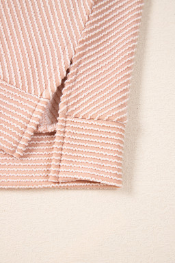 Solid Corded Short Sleeve T Shirt And Wide Leg Pants Set