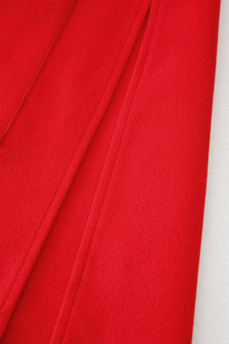 Fiery Red Solid Color Casual Zipper Hooded Jacket