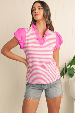 bulk pink stripe tops
