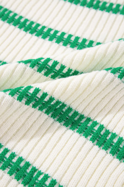 Bright Green Striped Sleeveless Knit Top