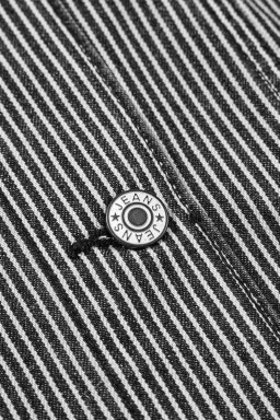 Blue Stripe Washed Oversized Pocketed Denim Jacket