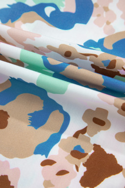 Multicolour Vintage 60s Flower Puff Sleeve Shirt