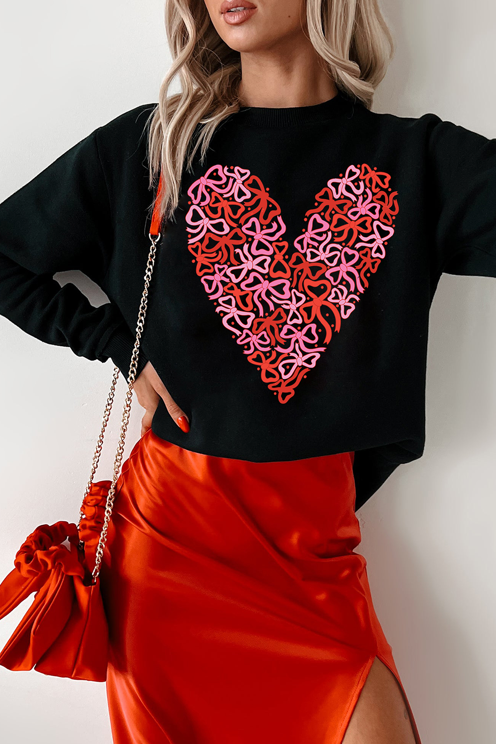 Sweatshirt - ELLIE LOVE black - Bold heart print