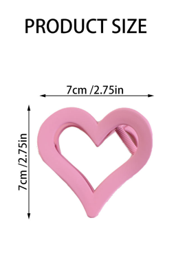 Light Pink Simple Frosted Heart Shaped Hair Claw Clip