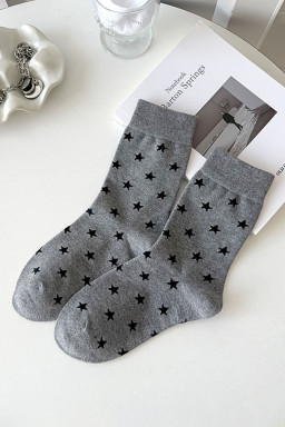 Dark Grey Bow Ribbed Edge Crew Socks