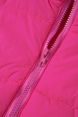 Rose Red Sleeveless Standing Collar Warm Vest Cotton Jacket