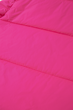 Rose Red Sleeveless Standing Collar Warm Vest Cotton Jacket