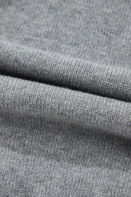 Medium Grey Hooded Button Up Drop Shoulder Sweater Cardigan