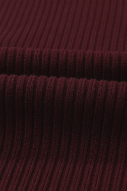 Mineral Red Patch Pocket Ribbed Knit Short Sleeve Sweater