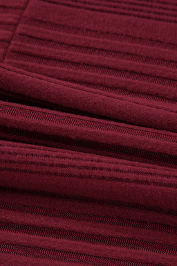 Burgundy Pit Stripe Batwing Sleeve Top