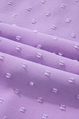 Wisteria Swiss Dot Smocked Frill Square Neck Plus Size Dress