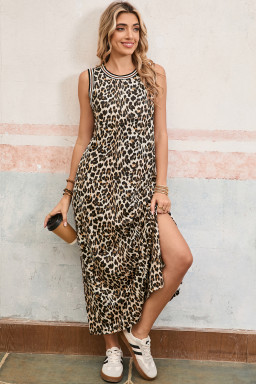 leopard sleeveless dresses in bulk