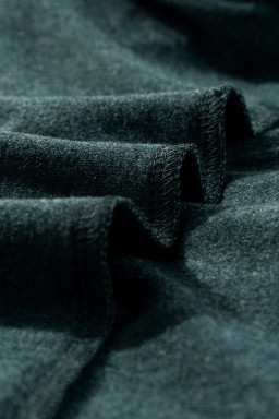 Misty Green Solid V-Neck Long Sleeve Top