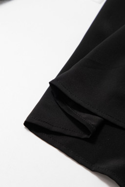 Black Keyhole Neckline Floral Lace Raglan Sleeve Blouse