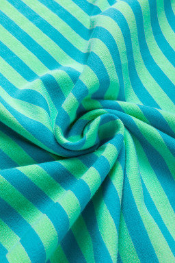 Sky Blue Stripe Contrast Edge Oversized Pullover