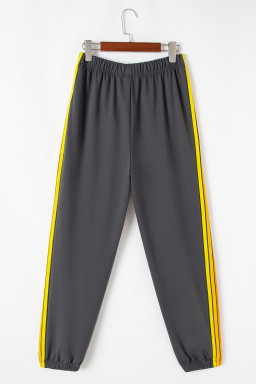 Dark Grey Rainbow Striped Jogger Sweatpants