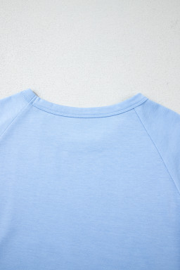 Beau Blue Colorful Striped Casual Tee
