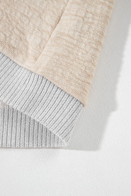 Ashleigh Blue Colorblock Patchwork Crisscross Back Ribbed Plus Size Top