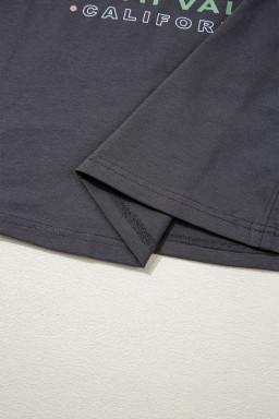 Dark Grey RISE WITH THE SUN Graphic Tee