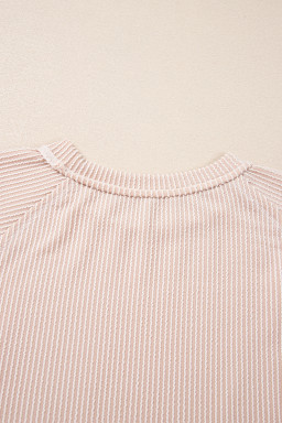 Jet Stream Corded Lantern Sleeve Top High Waist Ruffled Mini Skort Set