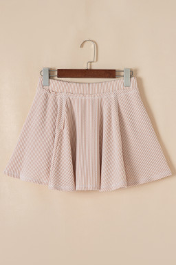 Jet Stream Corded Lantern Sleeve Top High Waist Ruffled Mini Skort Set