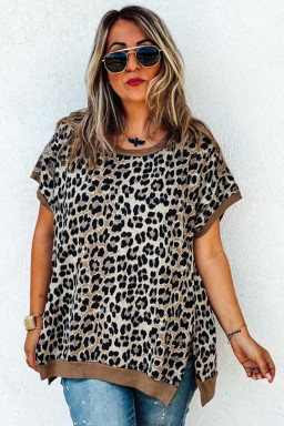 buy leopard plus size tops