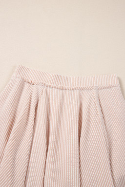 Jet Stream Corded Lantern Sleeve Top High Waist Ruffled Mini Skort Set