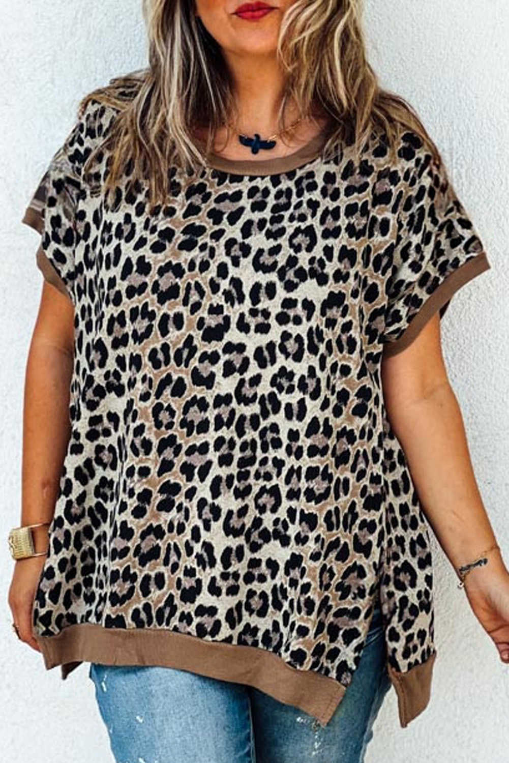 wholesale leopard plus size tops